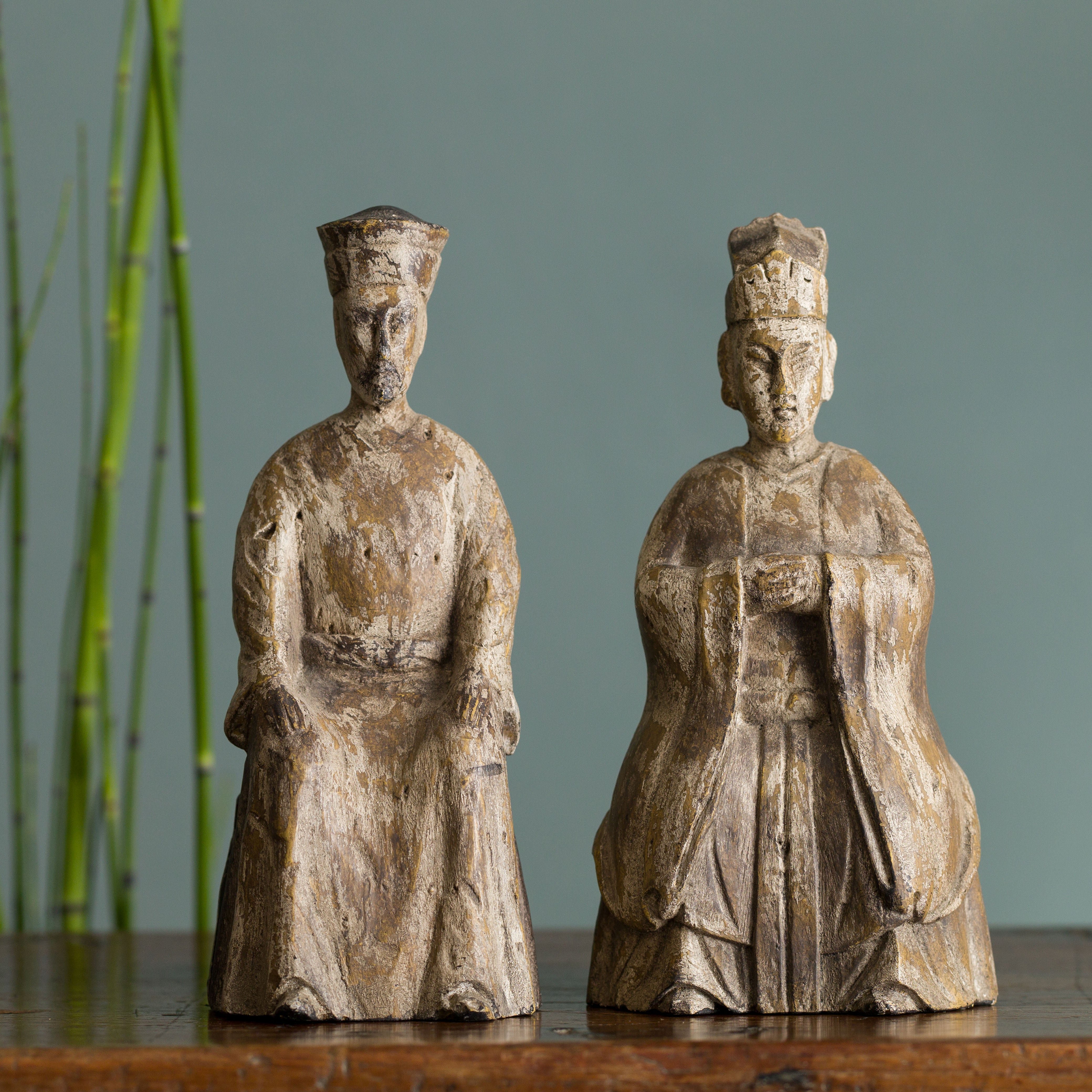 ANCIENT CHINESE EMPEROR & EMPRESS, ANTIQUE WHITE